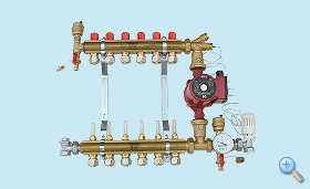 Szerelt osztó gyűjtő padlófűtés kialakításához